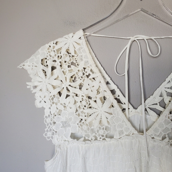 Johnny Was White Jude Crochet V Neck Blouse NWOT - Picture 7 of 11